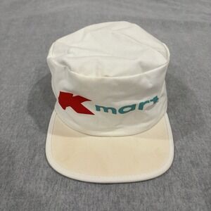 Vintage Kmart Hat White Painter Cadet Cap Logo Retro Retail Promo Made in USA OS